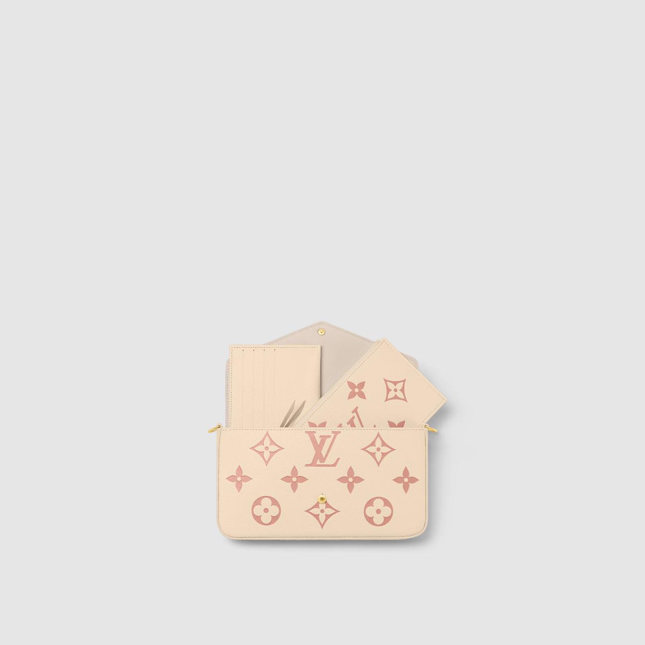 Túi Louis Vuitton Félicie Pochette Nữ Monogram Empreinte Kem Hồng